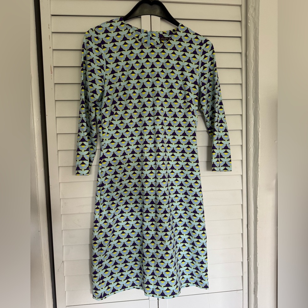 J. McLaughlin Geometric Blue Dress